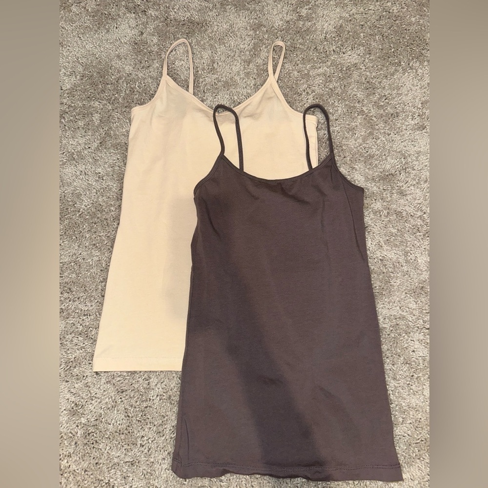 Forever 21 Beige and Brown Spaghetti Straps Size S